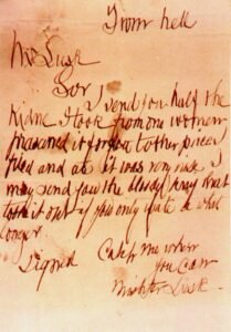 "From Hell" letter written by Jack the Ripper